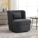 preview thumbnail 1 of 42, Upholstered Swivel Barrel Accent Chair Grey-Linen