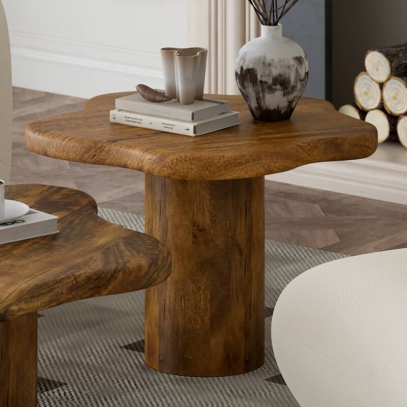 Mid-Century Modern Solid Mango Wood Large Coffee Table