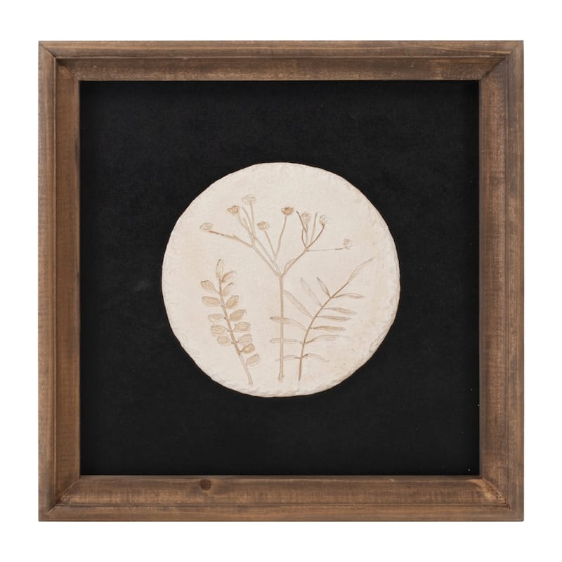 Wood Framed Floral Plaque (Set of 2)