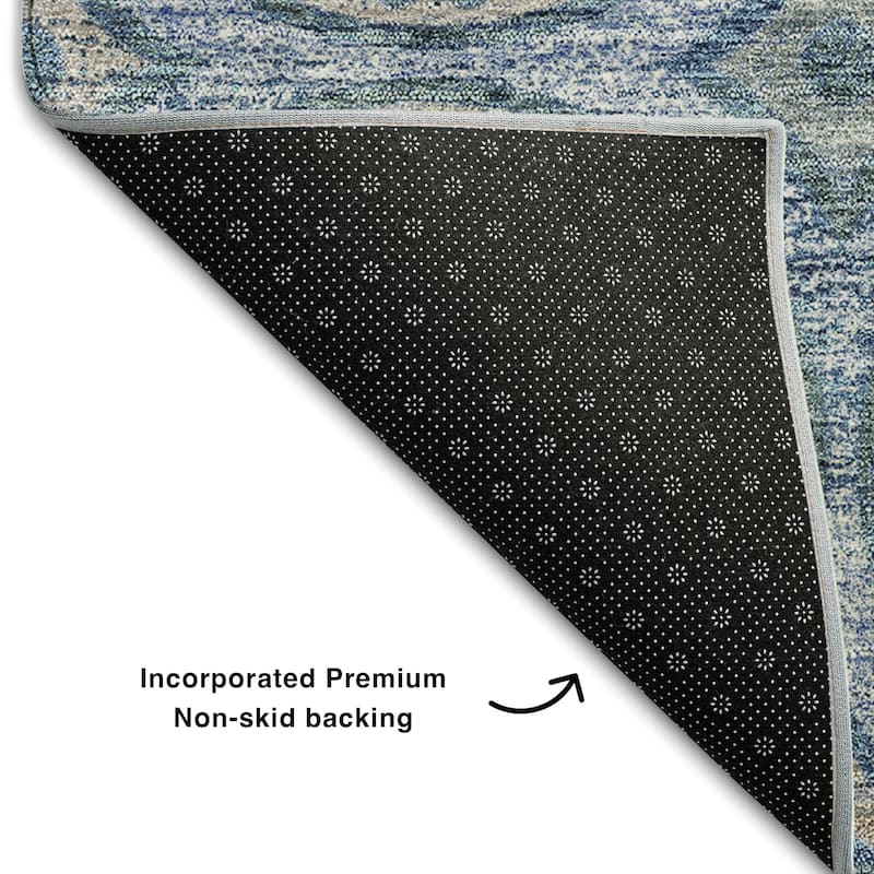 Premium Washable Super Soft Traditional Scroll Mayfield Rug