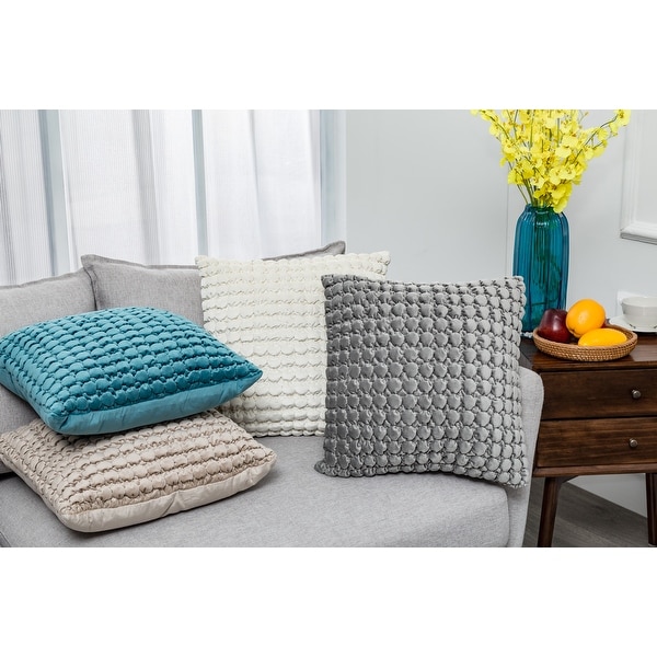 Thalasa Velvet Ruched Pillow. Opens flyout.