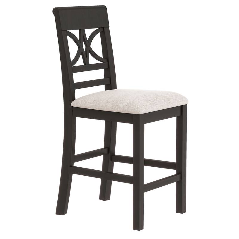 Wood Dining Table Set with Bench and 4 Chairs, 6-Piece, Counter Height