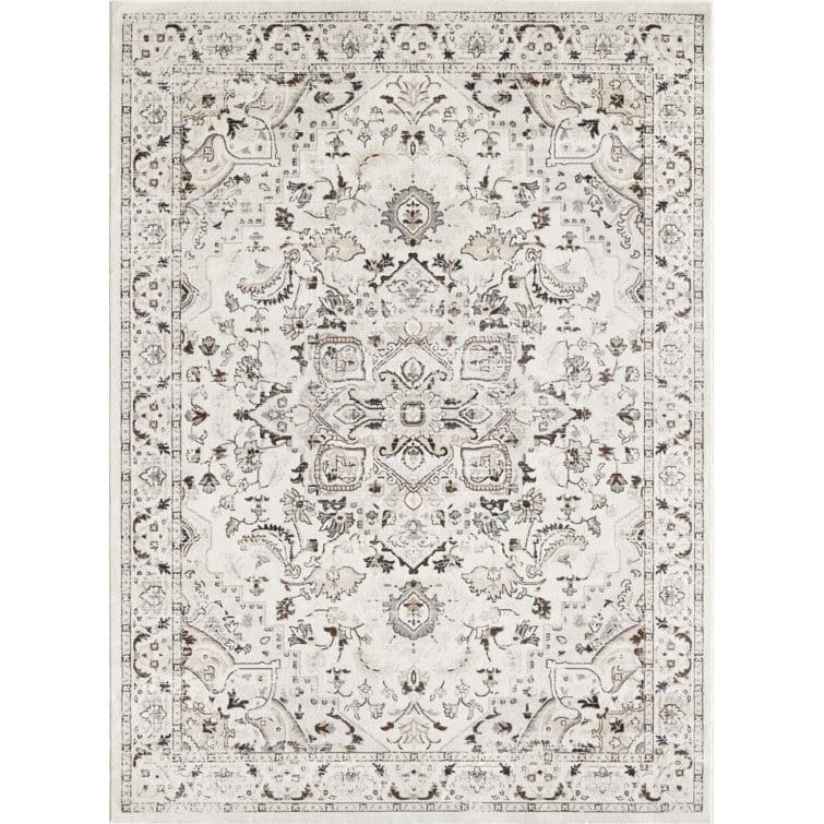 Traditional Cream/Beige Oriental Area Rug