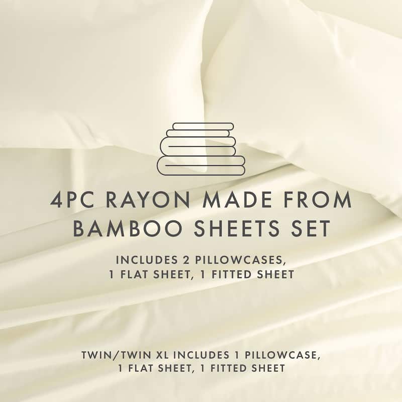 Simply Soft Premium Rayon from Bamboo 4-piece Luxury Bed Sheet Set