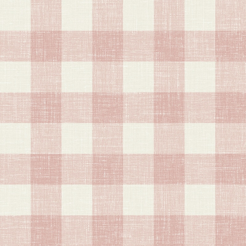 Seabrook Designs Bebe Gingham Nonwoven Unpasted Wallpaper - 27 in. W x 27 ft. L - Rustic Rouge