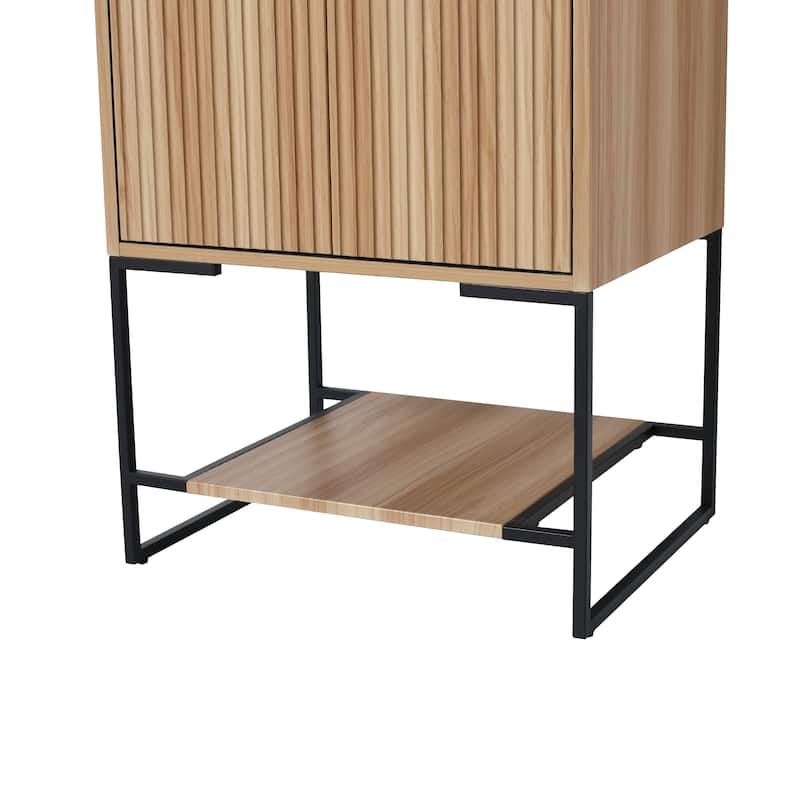 24"/30" Plywood Freestanding Bathroom Vanity Set with White Sink
