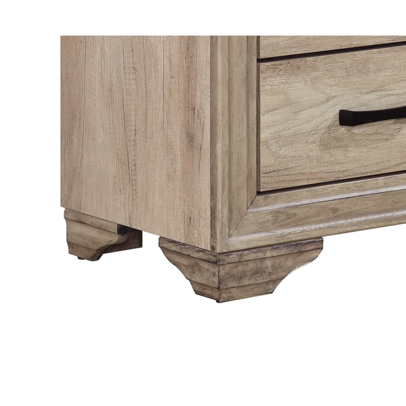 Bedroom Furniture 1pc Nightstand of Drawers Natural Finish Melamine Laminate Bed Side Table