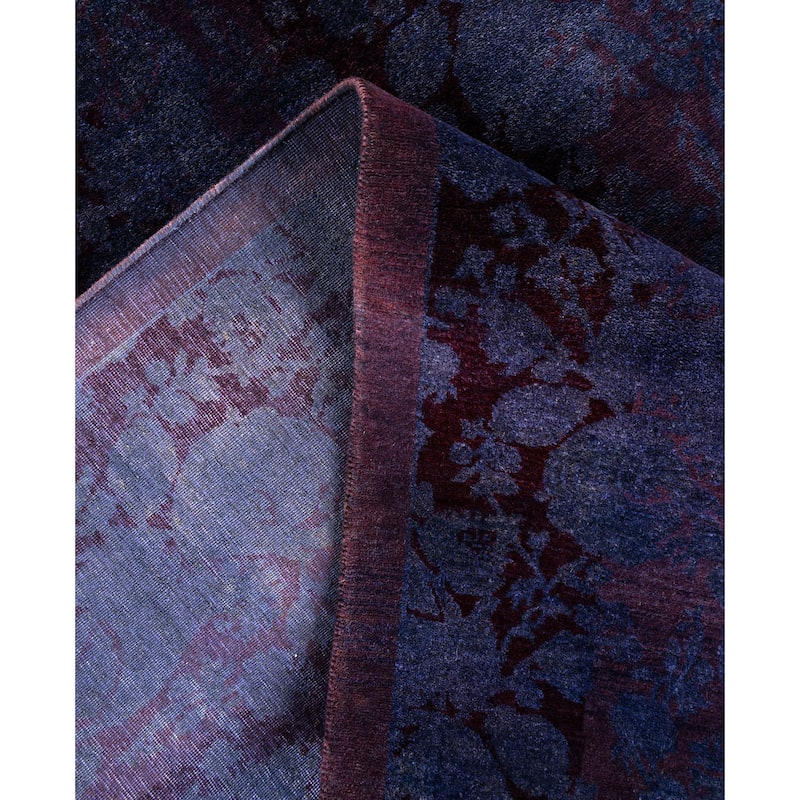 Overdyed One-of-a-Kind Hand-Knotted Area Rug - Purple - 5' 1" x 7' 10"