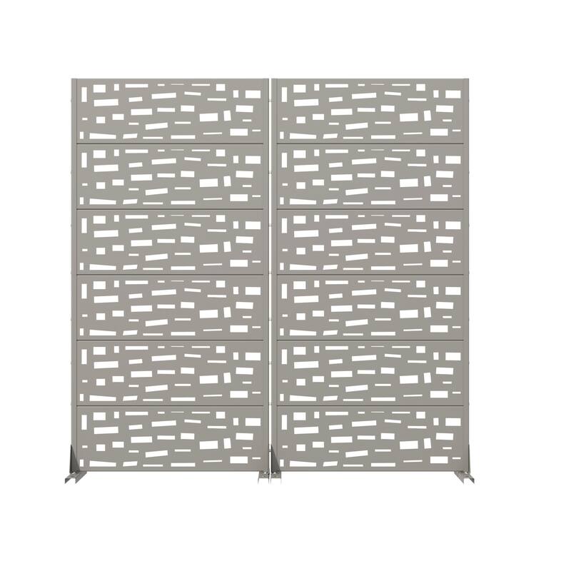 Outdoor Metal Privacy Screen Fence Panel Set of 2