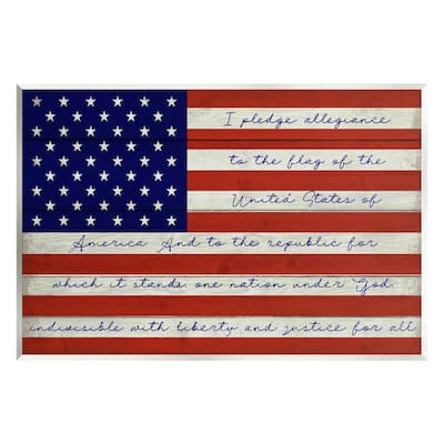 Stupell Pledge of Allegiance Flag Wall Plaque Art Design by Corinne Haig