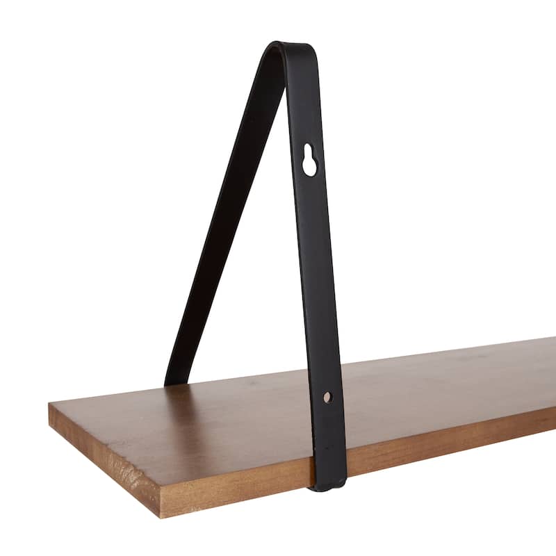 Kate and Laurel Soloman Wood 2 Piece Shelves with Metal Brackets