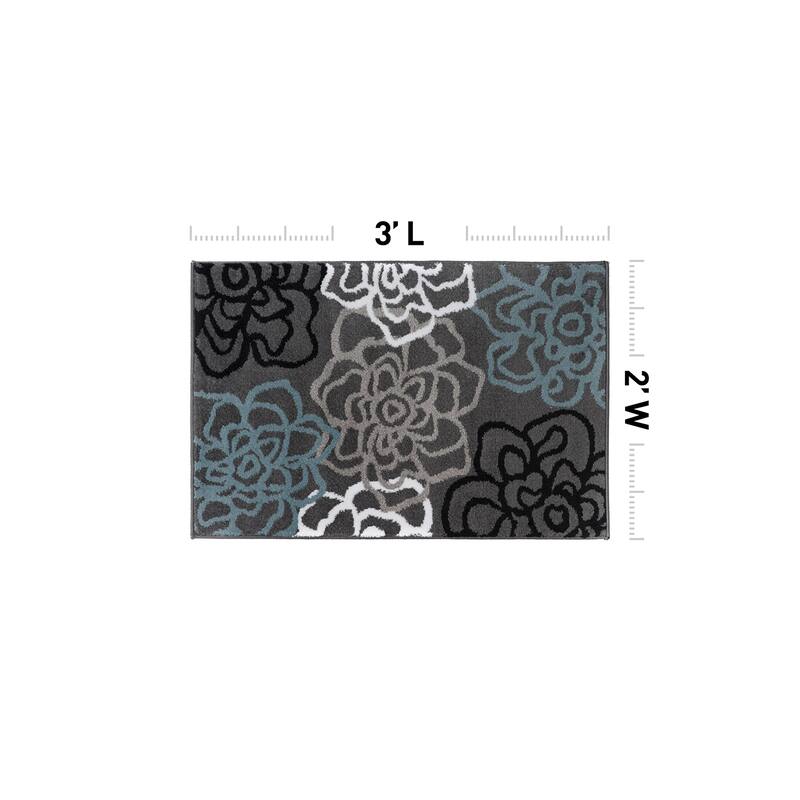 World Rug Gallery Contemporary Modern Floral Flowers Area Rug