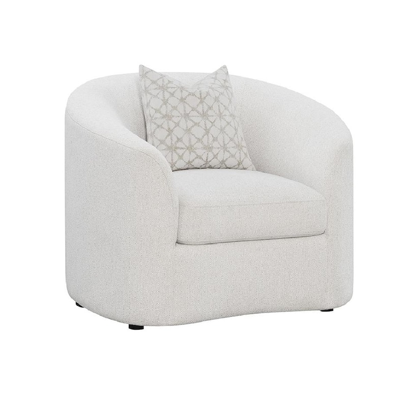 Fabric Upholstered Accent Chair with 1 Pillow in Latte Finish - Latte