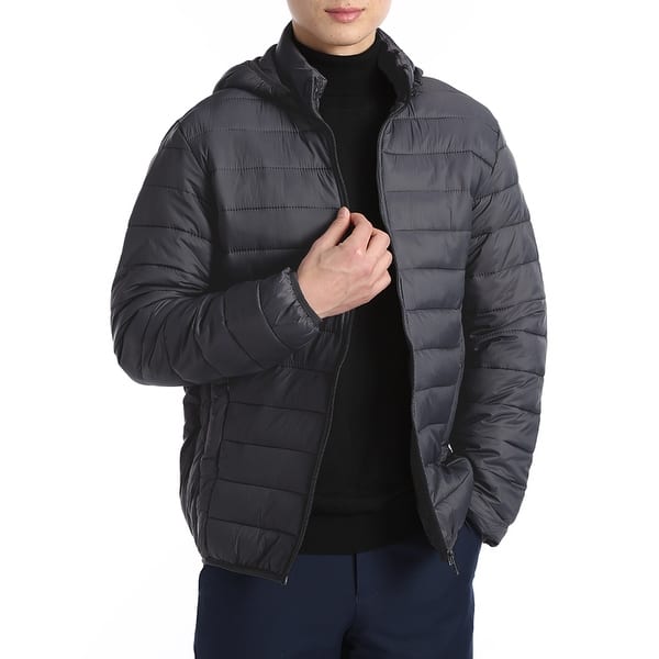 Men S Packable Down Hooded Puffer Jacket Overstock