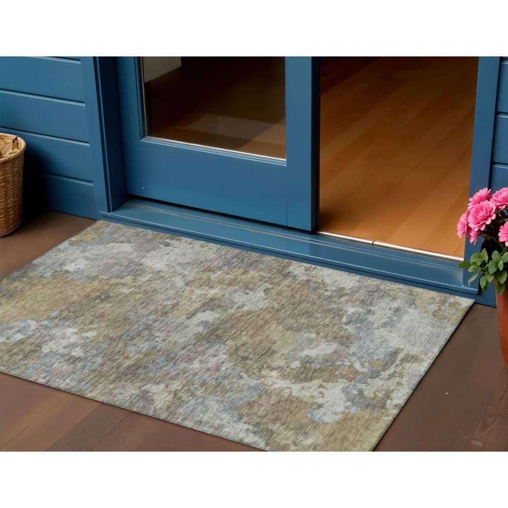 HomeRoots Abstract Transitional Rectangle Outdoor Rug
