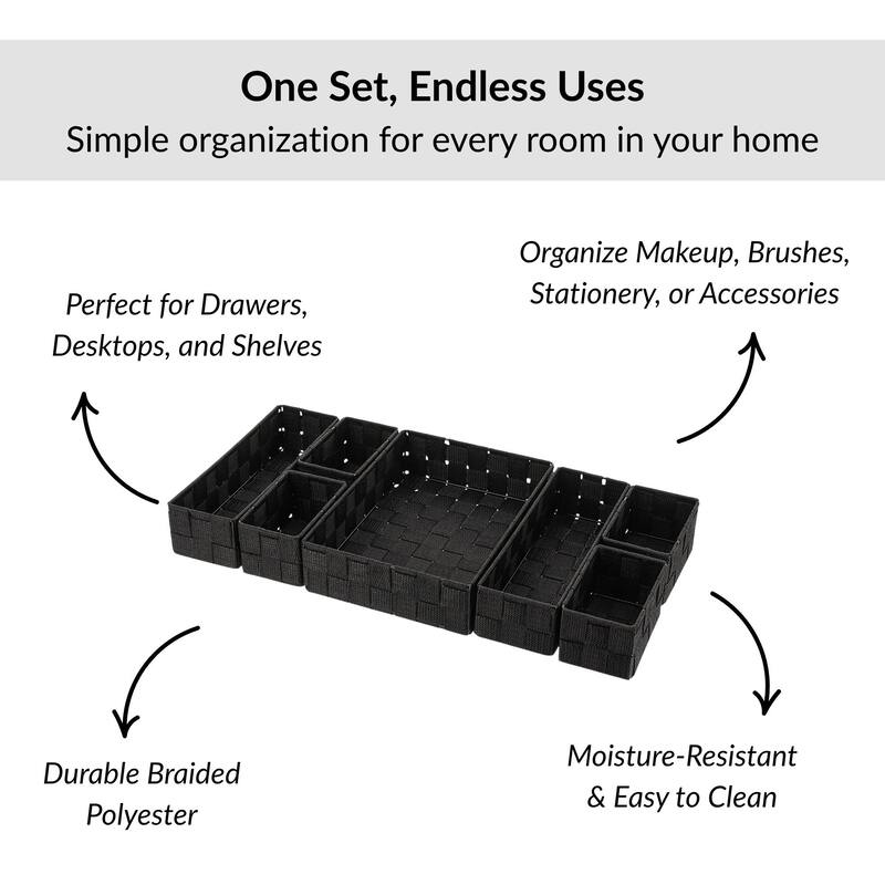 7-Piece Drawer Organizer Set - 10.5 L x 8 W x 2.5 H
