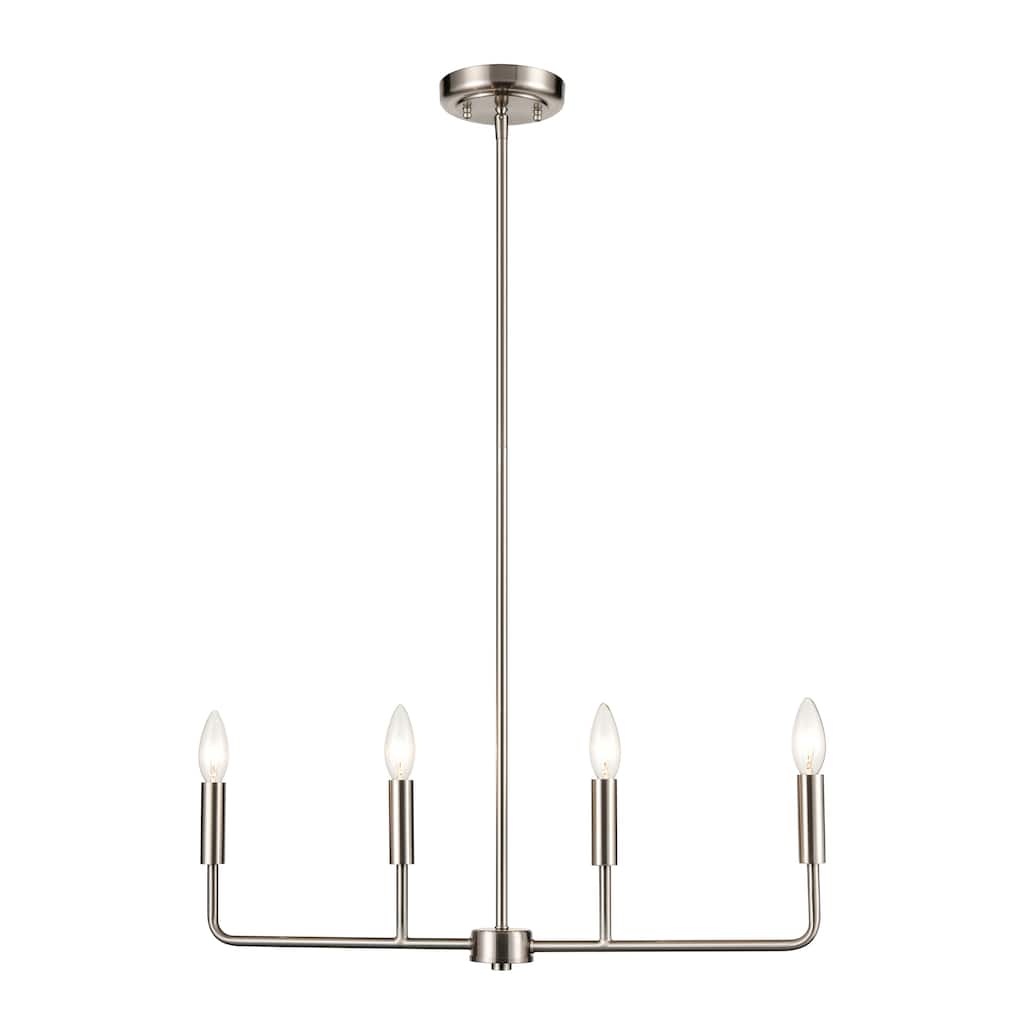 Park Slope 25-inch Wide 4-Light Chandelier in Brushed Nickel
