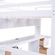 preview thumbnail 16 of 14, White Full Size Loft Bed Solid Pine Wood Bed Frame w/ Desk 4 Cabinets, 4 Drawers, Bedside Tray & Charging Station for Kids Teens
