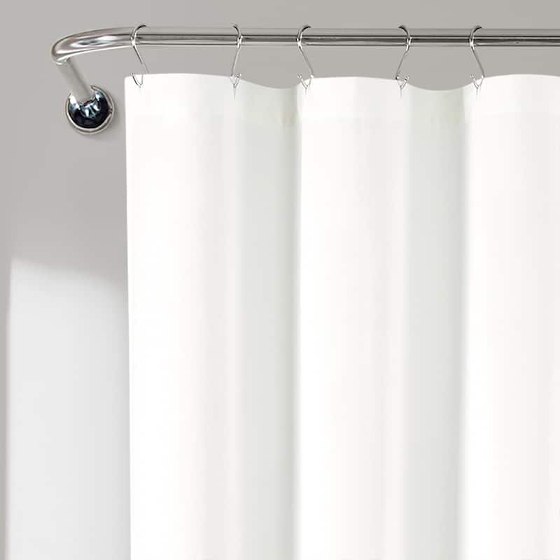Lush Decor Nantucket Yarn Dyed Cotton Tassel Fringe Shower Curtain