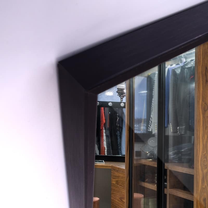 Modern Black Bathroom Mirror with Aluminum Frame
