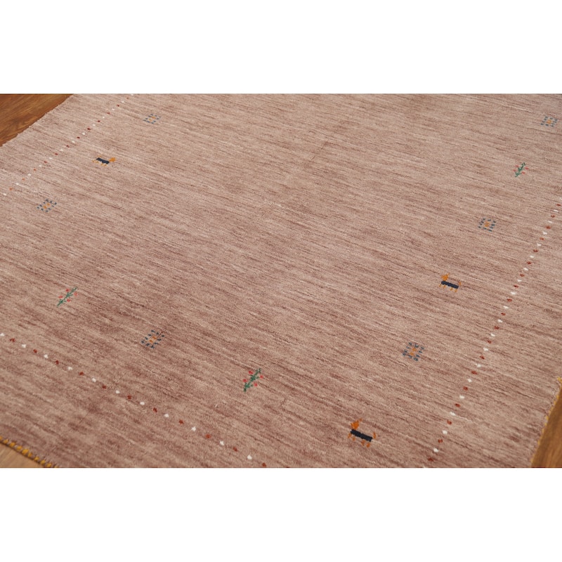 Hand Knotted Oriental 100% Wool Carpet Tribal Tribal Brown Gabbeh Area Rug - 7' 10'' X 5' 0''