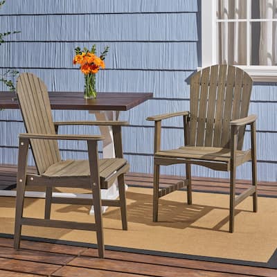 Acacia Wood Dining Chairs Set of 2, Balconie Gray Bistro Chair