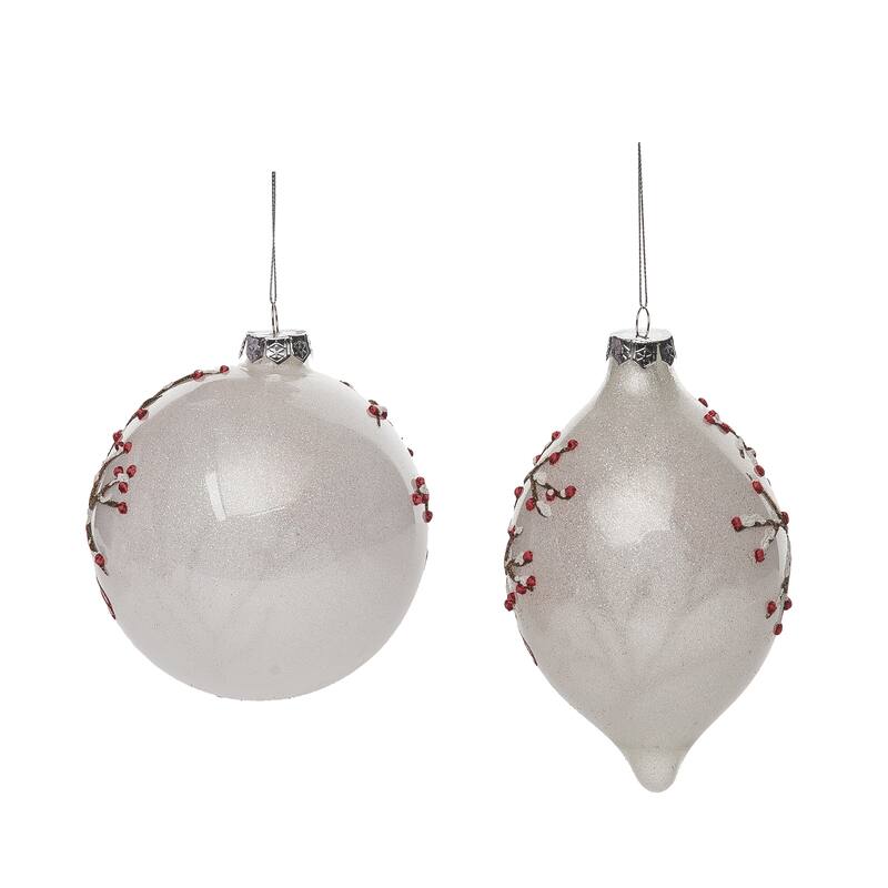 Transpac Glass 5.5 in. Multicolored Christmas Painted Cardinal Ornament Set of 2
