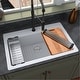 preview thumbnail 22 of 52, Karran Top Mount 33 in. Large Single Bowl Quartz Workstation Kitchen Sink
