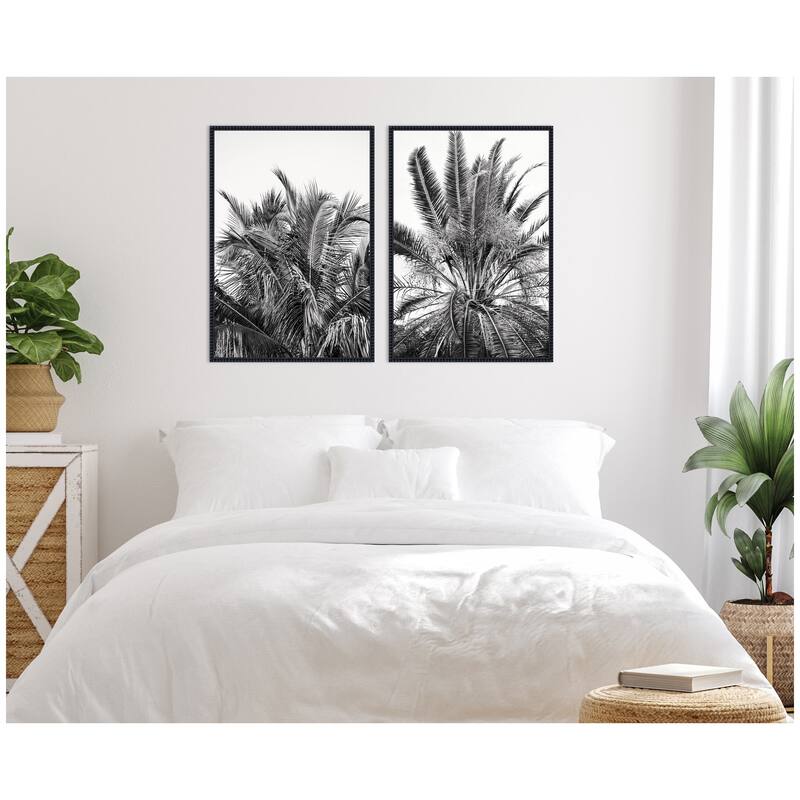 Kate and Laurel Palms No. 13 & No.15 2 Piece Framed Canvas Wall Art Set by Alicia Bock