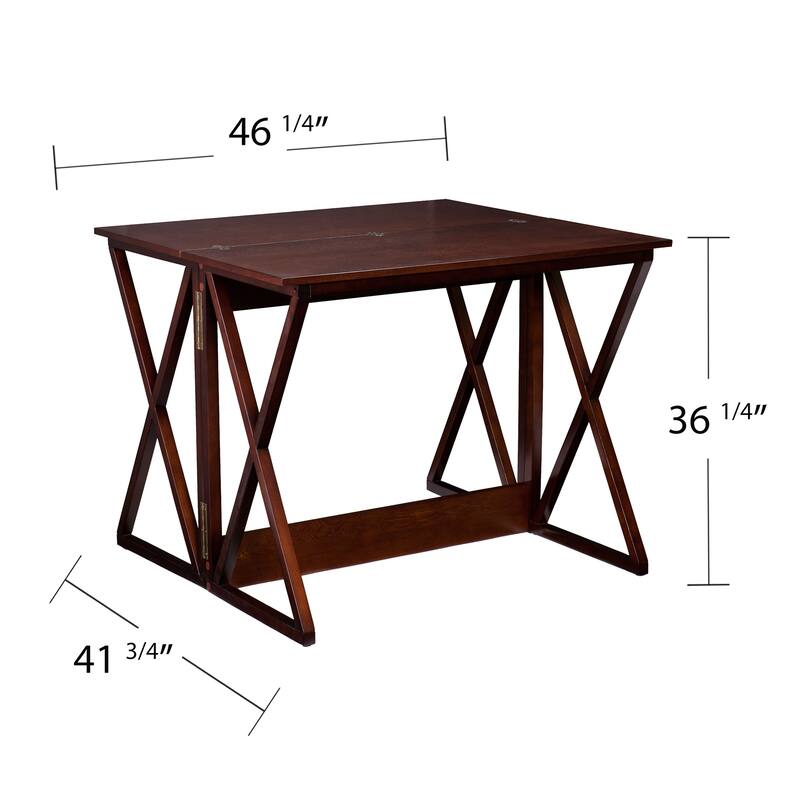 HomeRoots 46" Brown Solid Wood A Frame Console Table - 46.25 in. x 37.00 in. x 21.00 in.