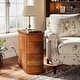 preview thumbnail 5 of 8, Solid Wood Chairside End Table, Two-Drawer Narrow Side Table Slim