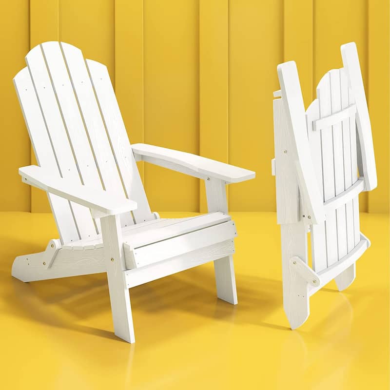 WINSOON All Weather HIPS Outdoor Folding Adirondack Chairs Outdoor Chairs Set of 4