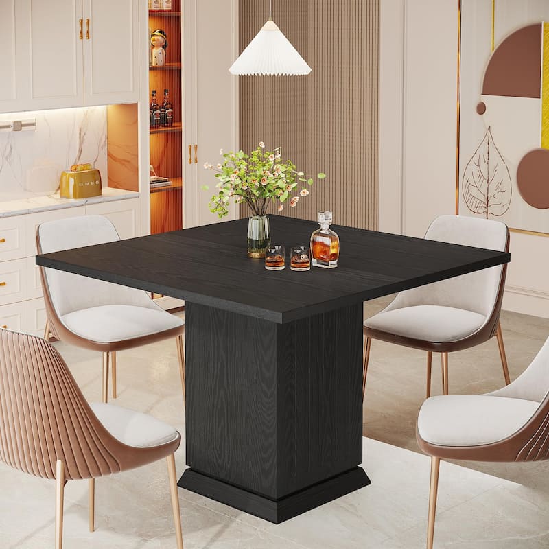 Modern Small Wood Square Dining Table for 4 People