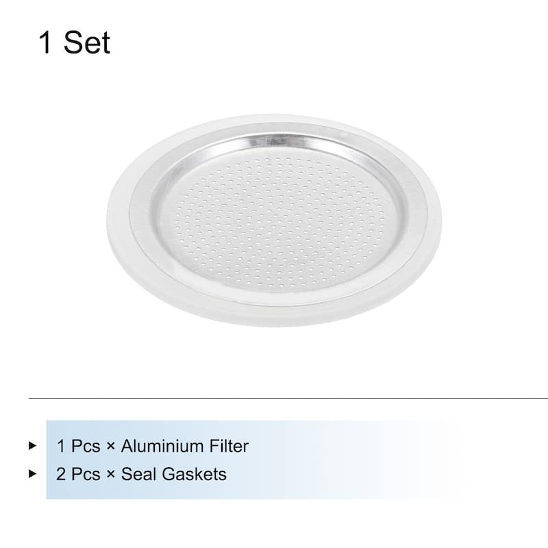 Aluminium Filter Replacement 64x53x3.4mm for 6-Cup Use Mocha Coffee Maker Pot - Silver