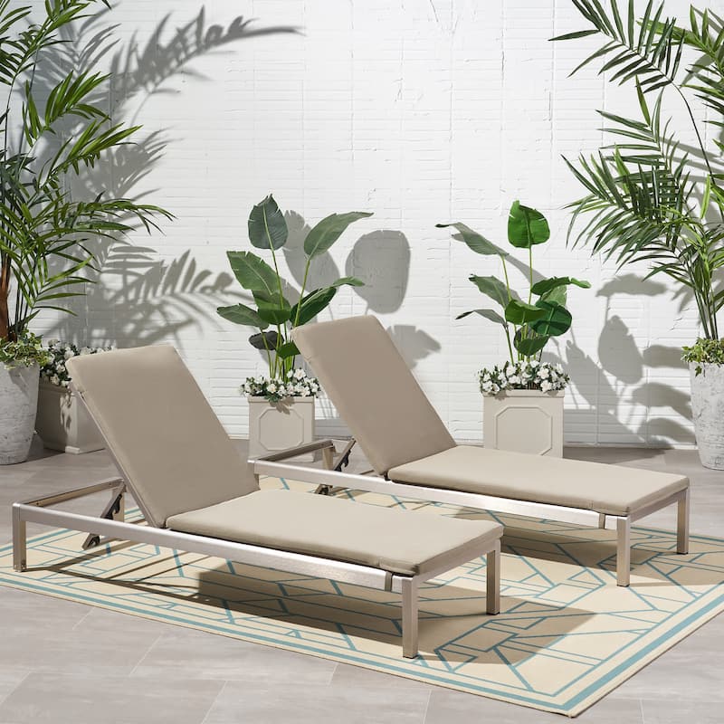 Cape Coral Outdoor Chaise Lounge with Cushion (Set of 2) by Christopher