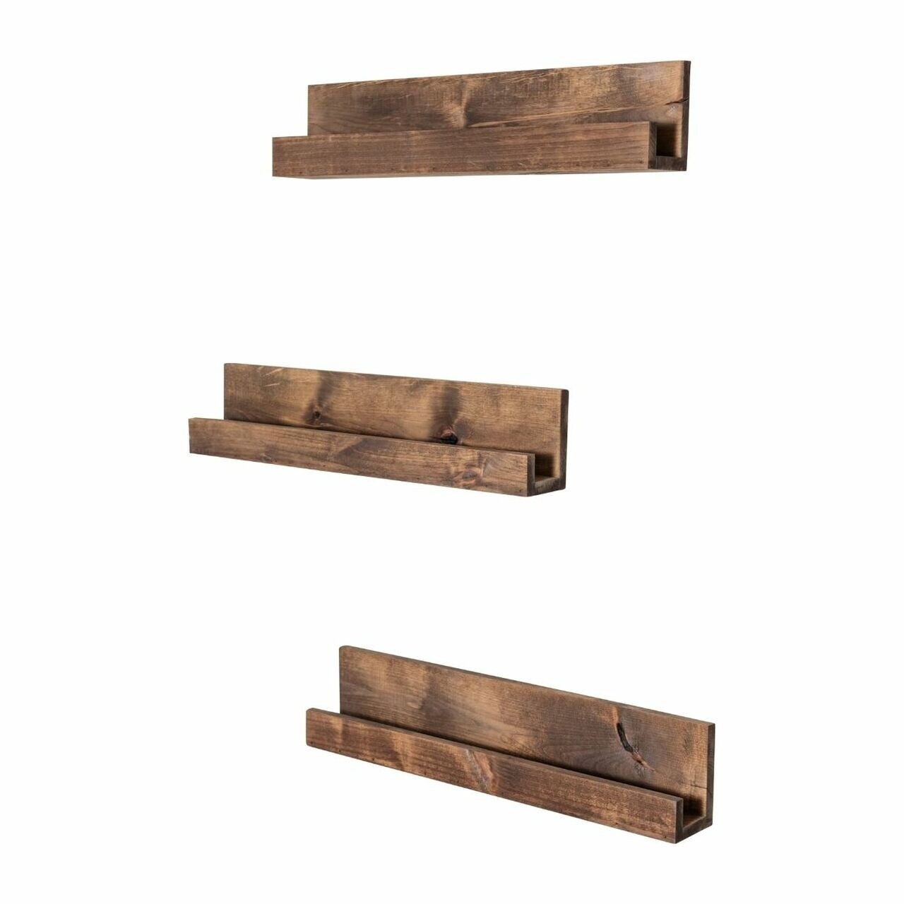 DRAKESTONE 32x8X4 Stackable Floating Box Shelf, 2-Pack, Walnut