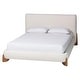 preview thumbnail 2 of 9, Vinicio Mid-Century Modern Cream Boucle Platform Bed King