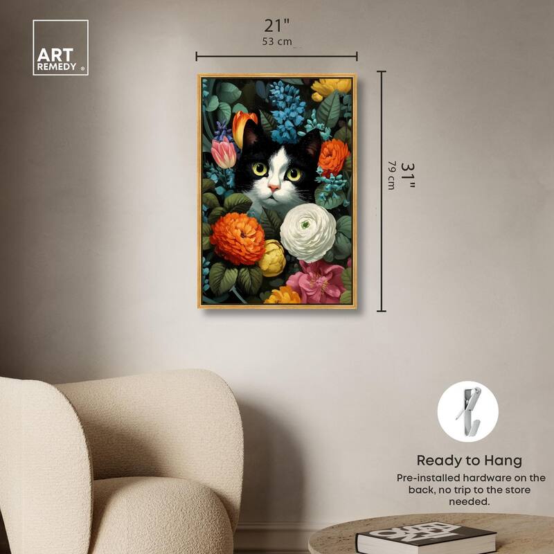 Secret Garden Cat Canvas by Art Remedy