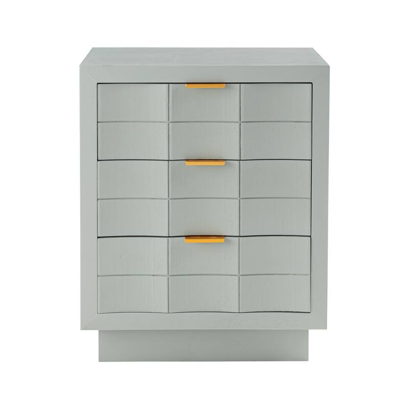 COZAYH Modern 3-Drawer Nightstand, Mid-Century Design with Full-Contact Base Corners