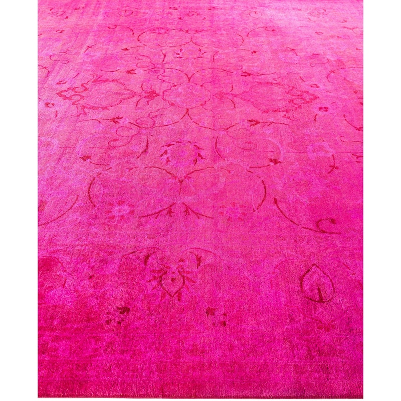 Overdyed One-of-a-Kind Hand-Knotted Area Rug - Pink - 9' 1" x 12' 1"