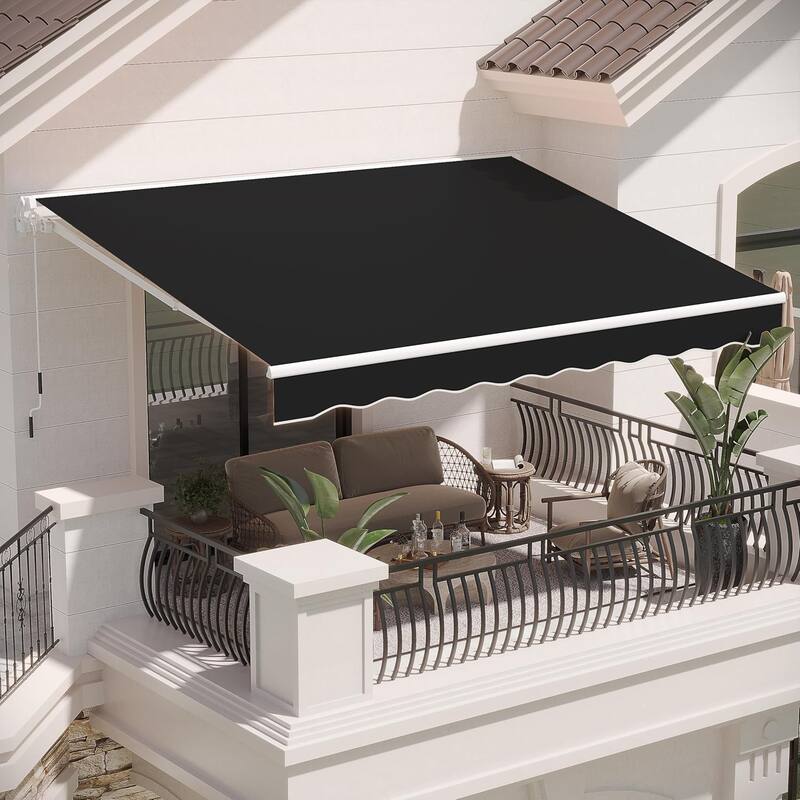 AECOJOY Manual Retractable Patio Awning Outdoor Sunshade Shelter (Cover Only)
