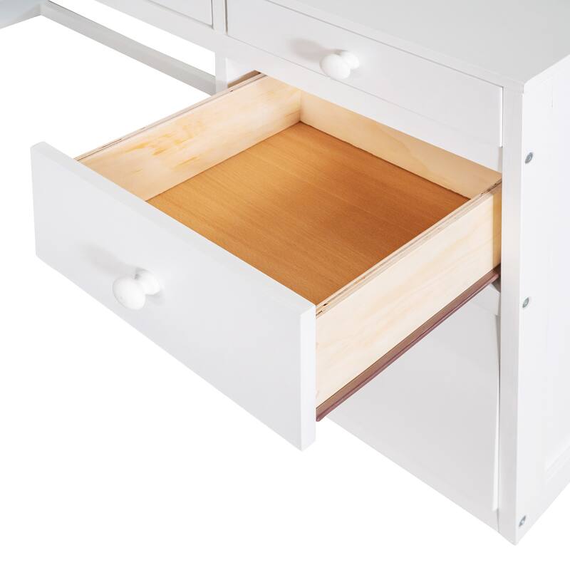 Twin/Full Size Loft Bed with Desk & Shelves for Kids/Adults/Bedroom