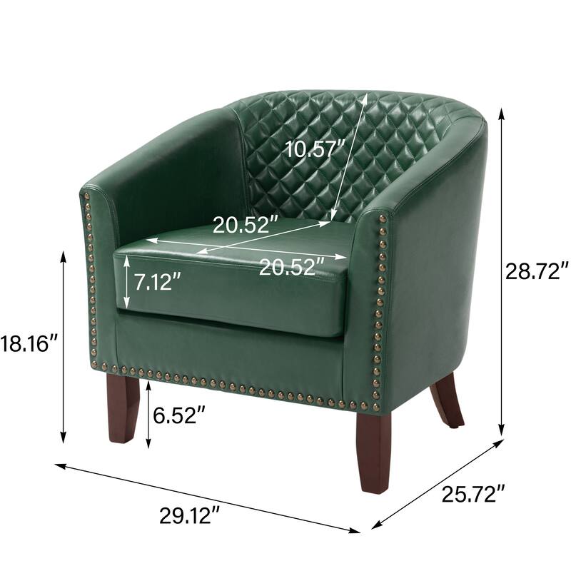 Faux Leather Barrel Accent Chair