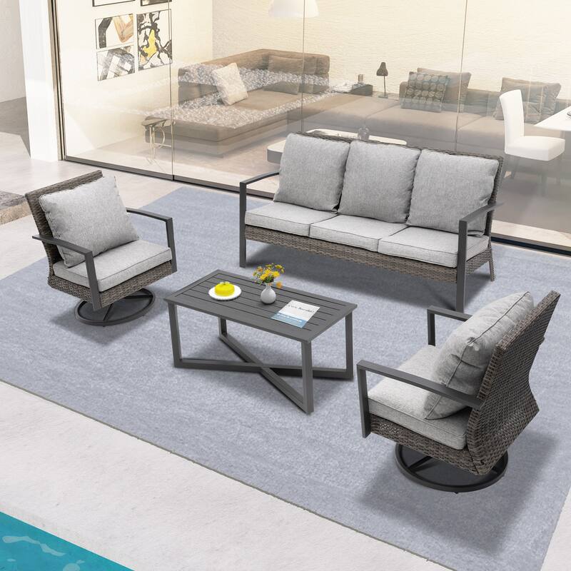 Outdoor Seating Group with Cushions and Table