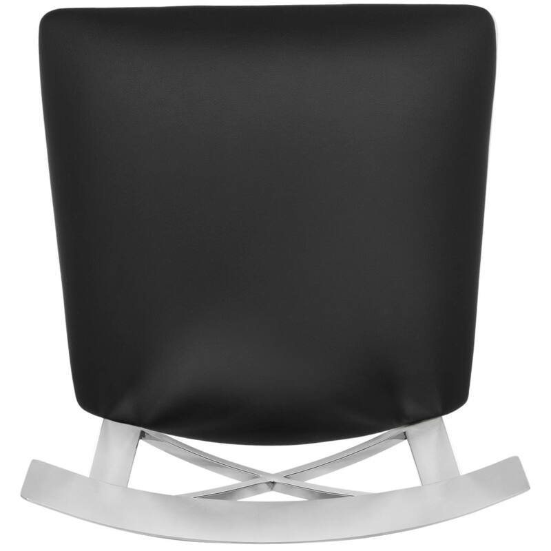 SAFAVIEH Ofelia 30 Inch Stainless Steel Cross Back Black Bar Stool - 17.5" x 18.8" x 39" - 18Wx19Dx39H