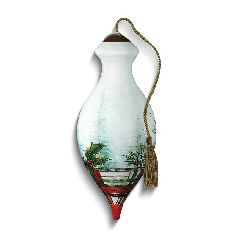 Curata Woodland Lodge Cardinal By Danielle Murray Hand-Painted Glass Ornament