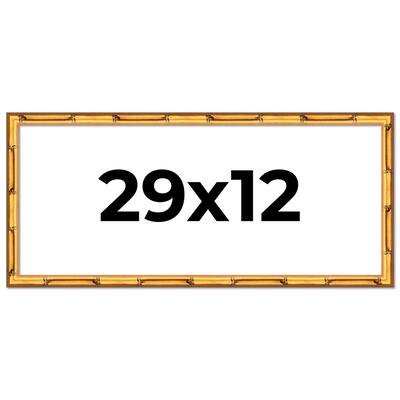 29x12 Frame Gold Bamboo Picture Frame Modern Photo Frame Includes UV Acrylic Shatter Guard Front Acid Free Foam Backing Board