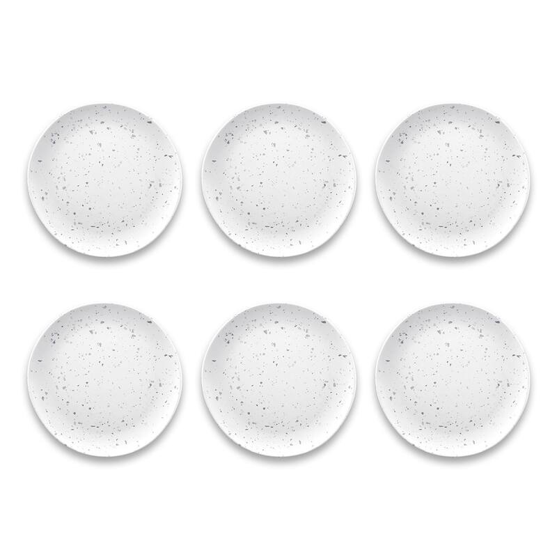 Abode Homewares Terrazzo Merge Salad Plate - White - 8.5" - Set of 6 - 6 Piece