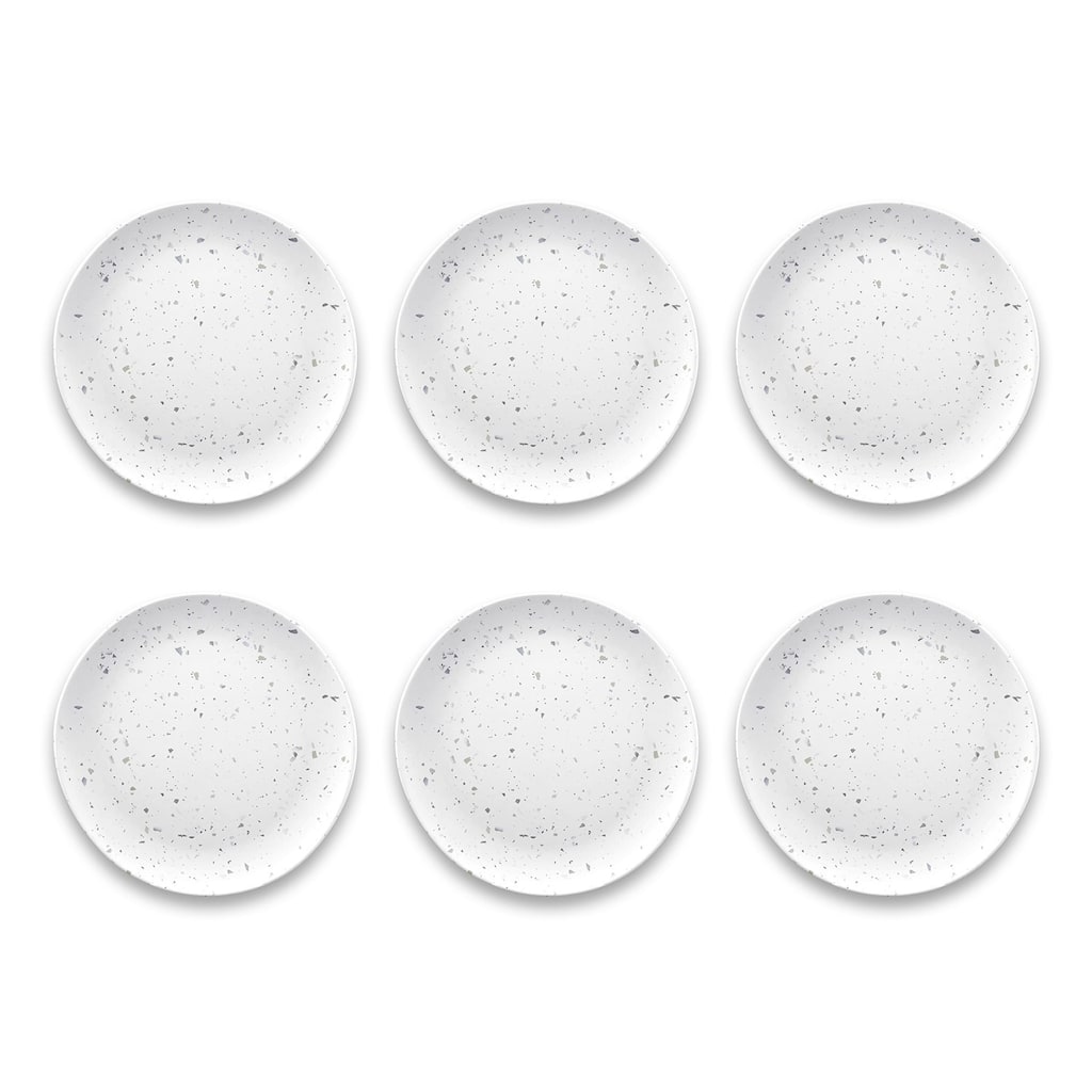 Abode Homewares by TarHong Terrazzo Salad Plate, 8.5 x 0.8", Set of 6
