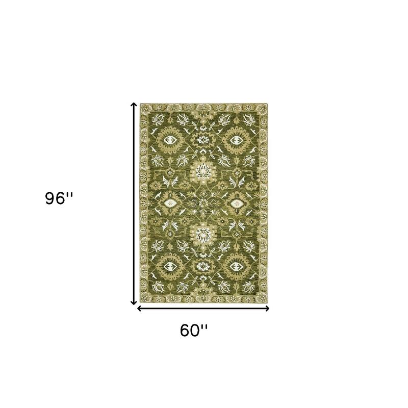 HomeRoots Floral Medallion Traditional Rectangle Area Rug